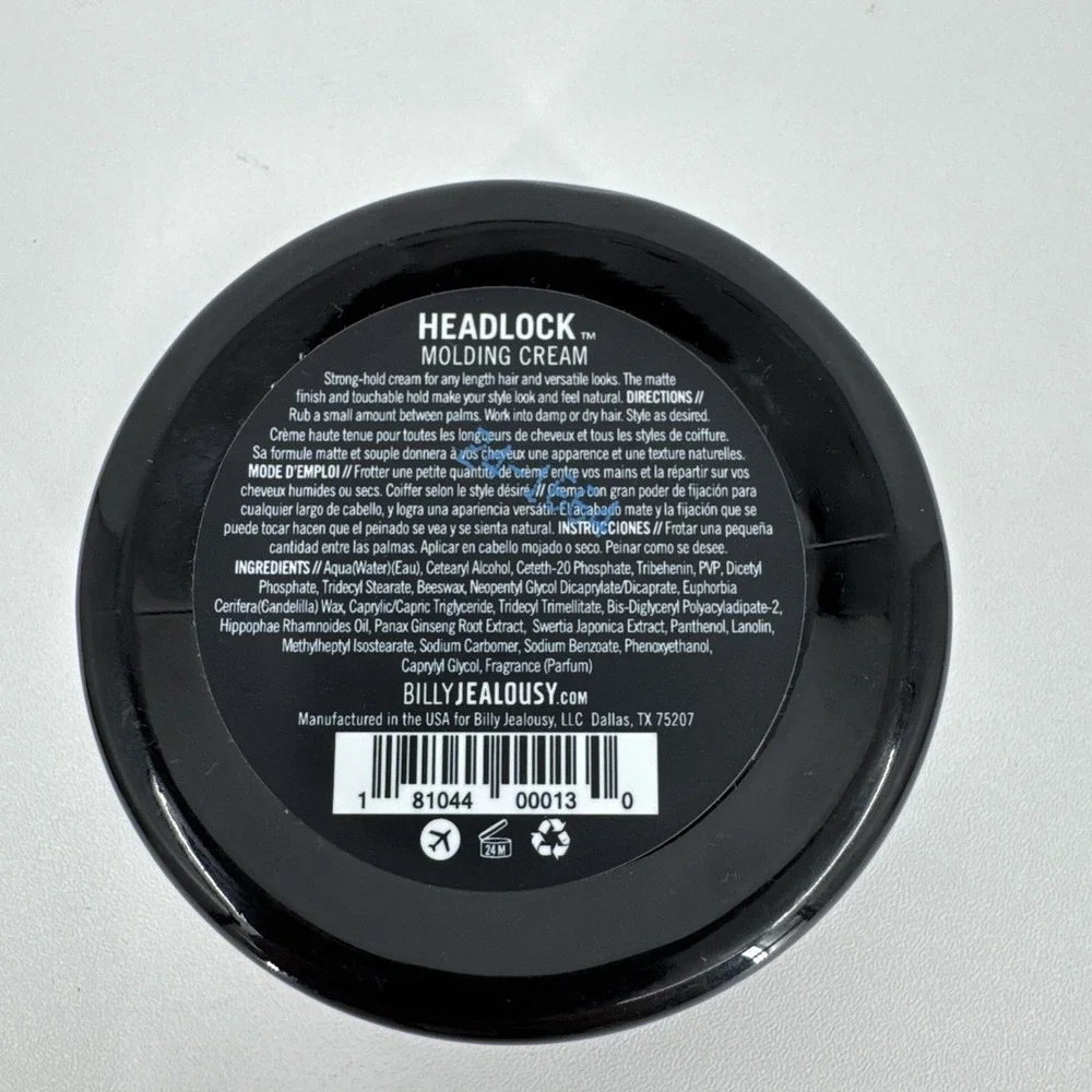 BILLY JEALOUSY Headlock Hair‎ Molding Cream 3 oz